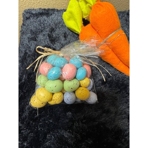 Decorative Speckled Easter Eggs & Plush Carrots Spring Decor - Picture 2 of 8